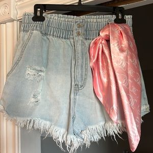 Darling Juicy Couture light denim shorts with scarf, size 29